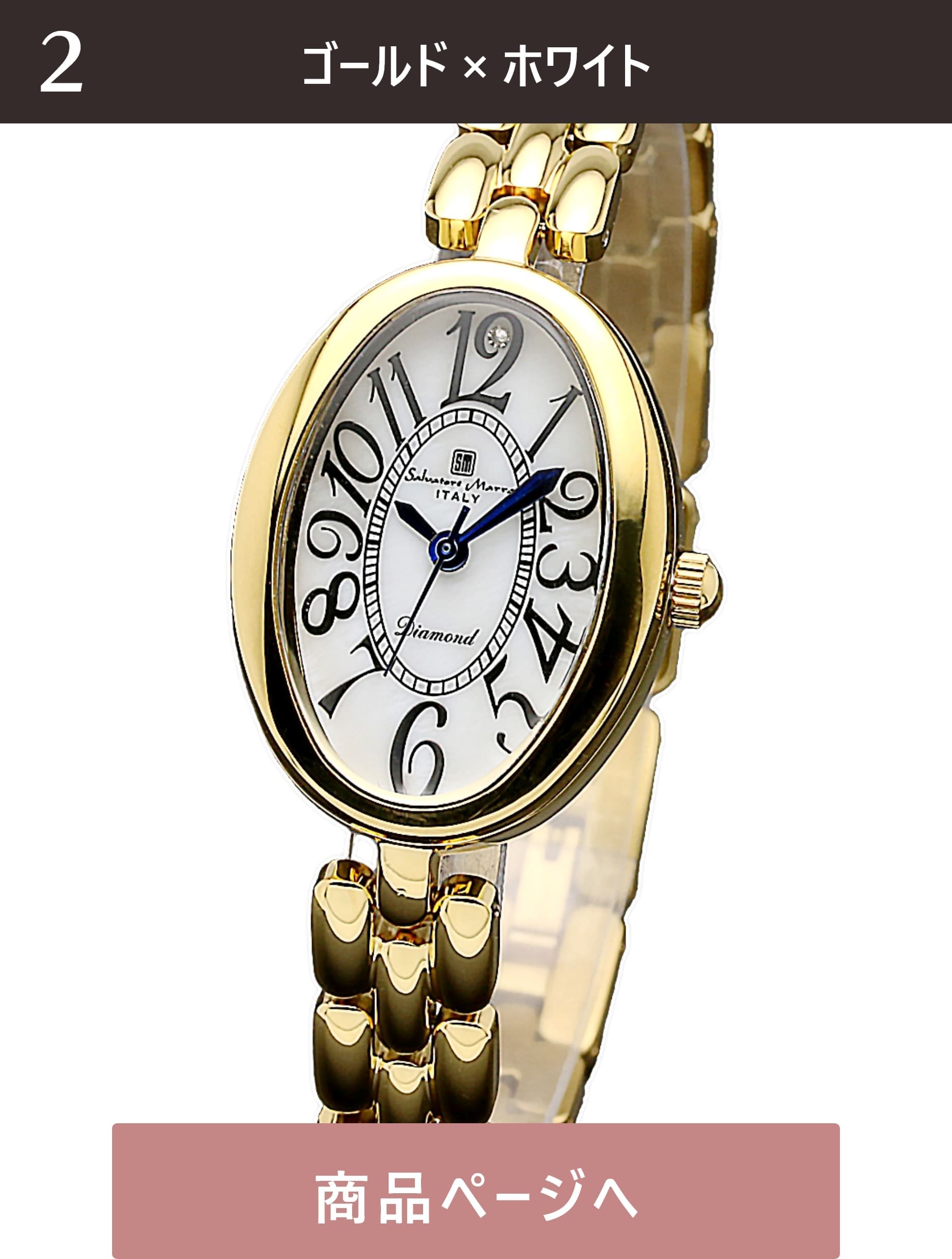 Salvatore Marra 腕時計 メンズ 横2.4cm 縦3.2cm 厚1.3cm 重量45ｇ 手首19cm    SM17152-GDWH 