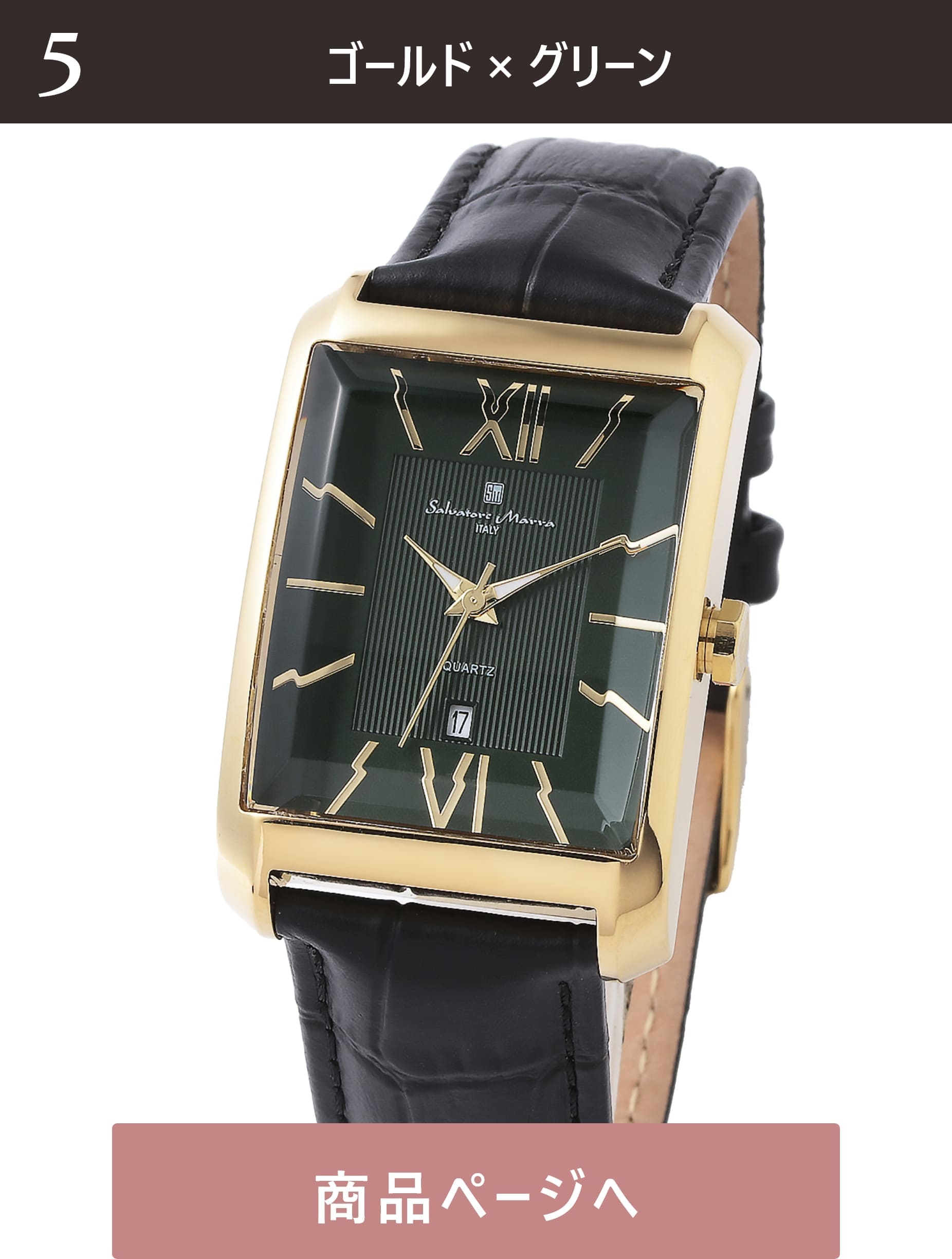 Salvatore Marra 腕時計 メンズ 横2.8cm 縦3.6cm 厚1cm 重量43ｇ 手首15～20cm    SM21101-GDGR 
