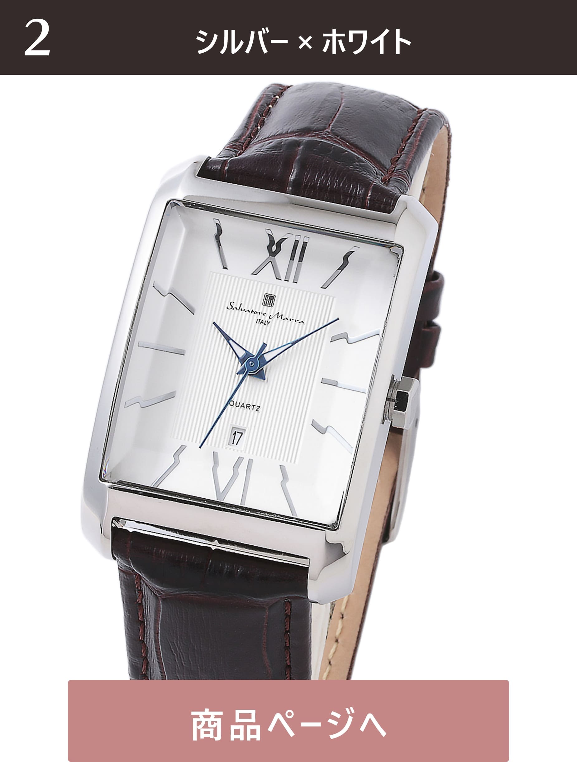 Salvatore Marra 腕時計 メンズ 横2.8cm 縦3.6cm 厚1cm 重量43ｇ 手首15～20cm    SM21101-SSWH 