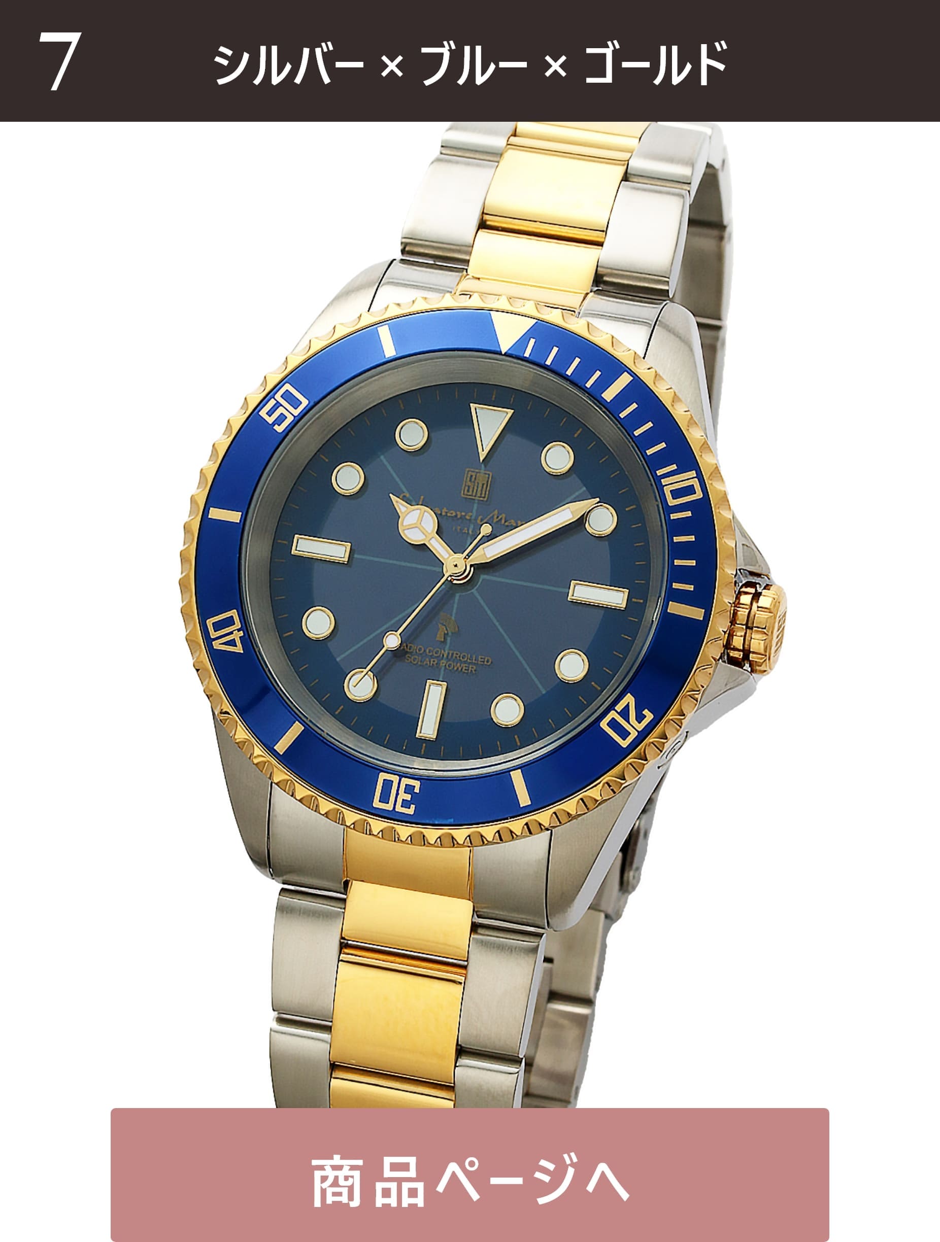 Salvatore Marra 腕時計 メンズ 横4.3cm 縦4.3cm 厚1.4cm 重量158ｇ 手首21cm  有  SM22110-SSBLGD/GD 