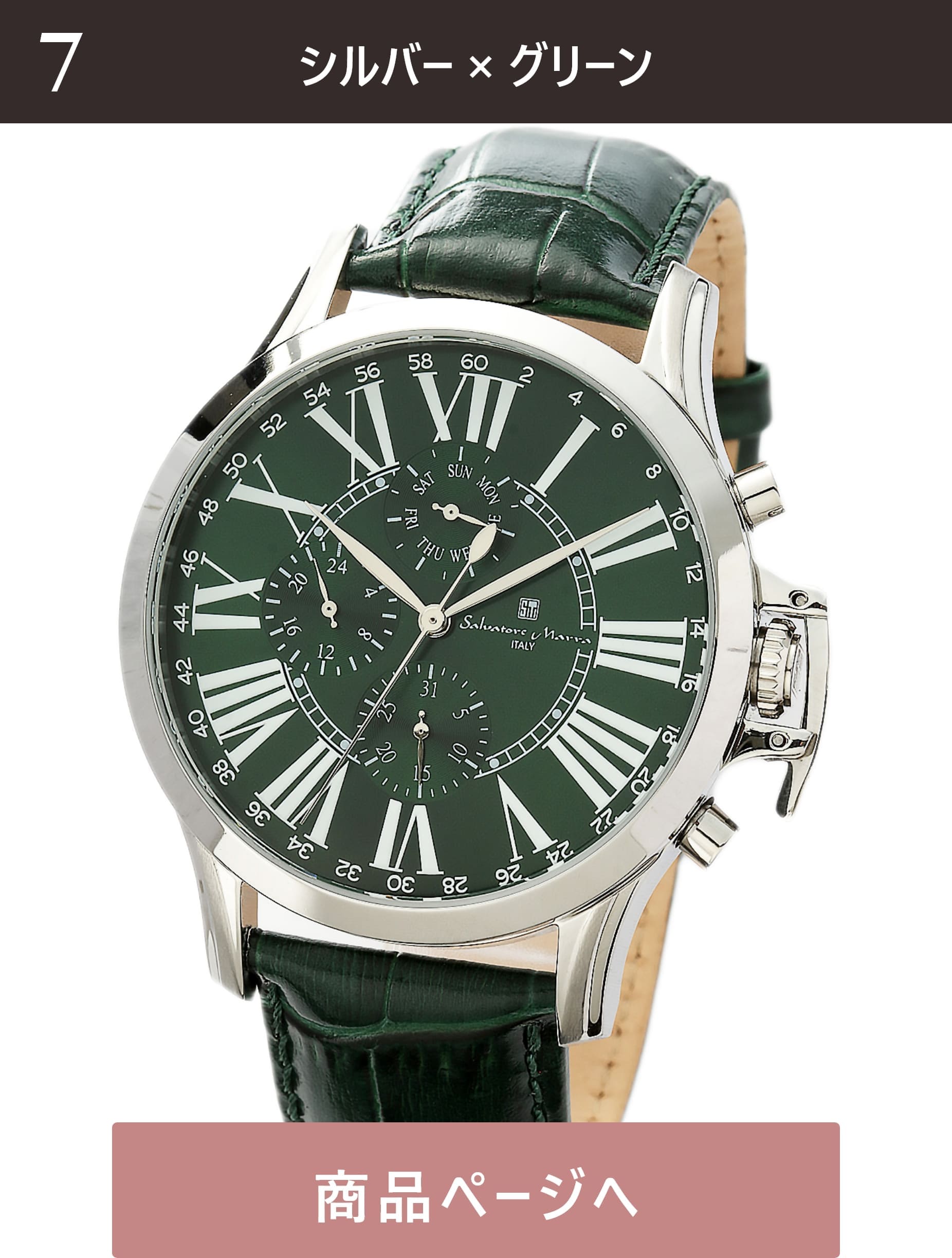 Salvatore Marra 腕時計 メンズ 横4.8cm 縦4.8cm 厚1.3cm 重量88g 手首16～20cm   ビッグフェイス SM23101-SSGR 